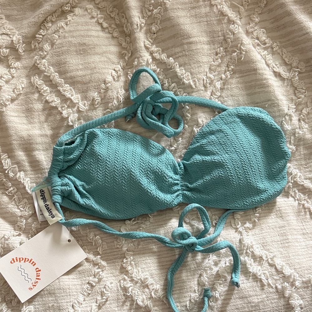 Dippin Daisies Teal Bikini Top